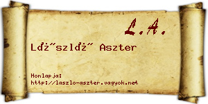 László Aszter névjegykártya